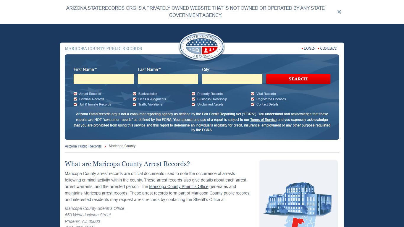 Maricopa County Arrest, Court, and Public Records | StateRecords.org